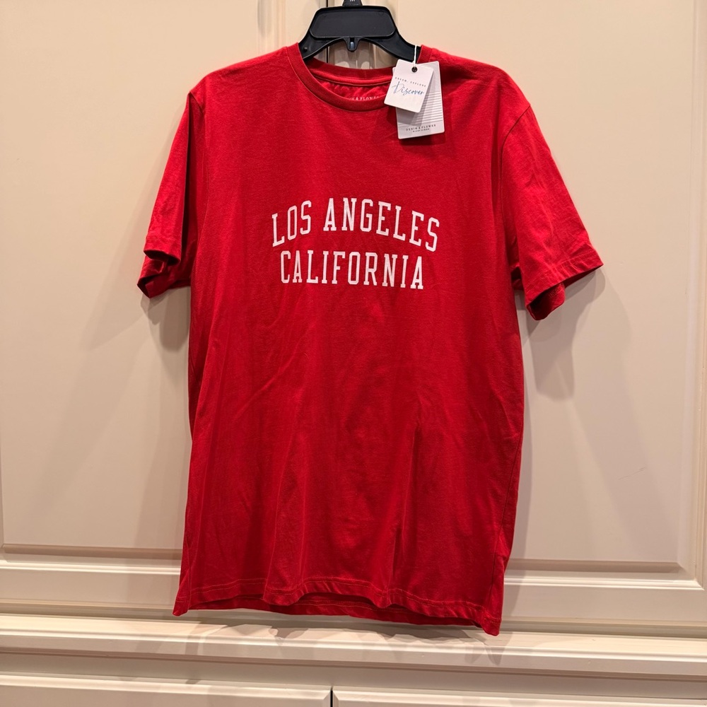 Denim & Flower Red Los Angeles California Tee